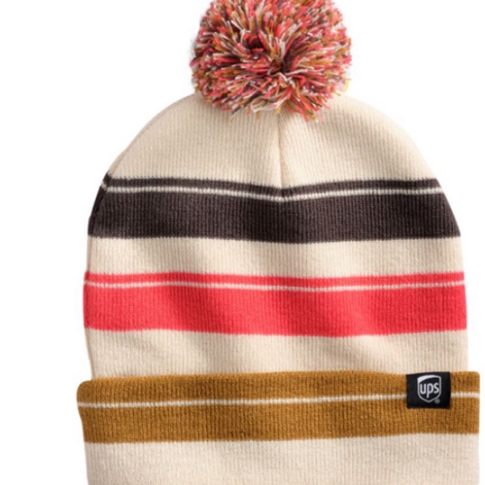 Brand New Ladies Hat/ toboggan has ups logo on it. Very colorful